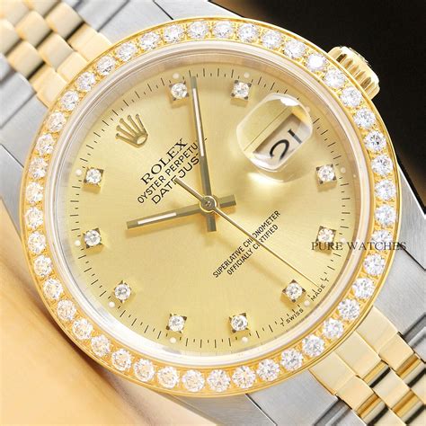 rolex-datejust-diamond-2-tone-mens-automatic-watch-16233|rolex datejust 36.